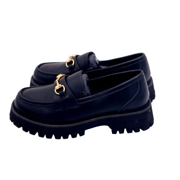 Dillan Buckle Slip On Loafer‎ Size 9M Chunky Platform BLACK - Picture 4 of 7